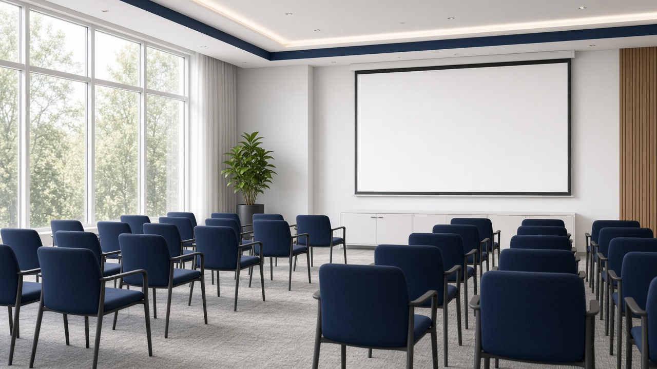Salle de formation prête à accueillir une session